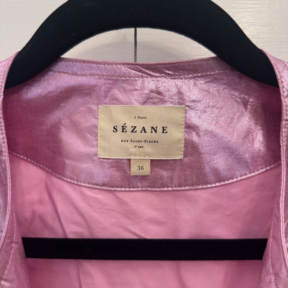 Sezane Alby Shirt Pink Size 4 - Picture 4 of 5